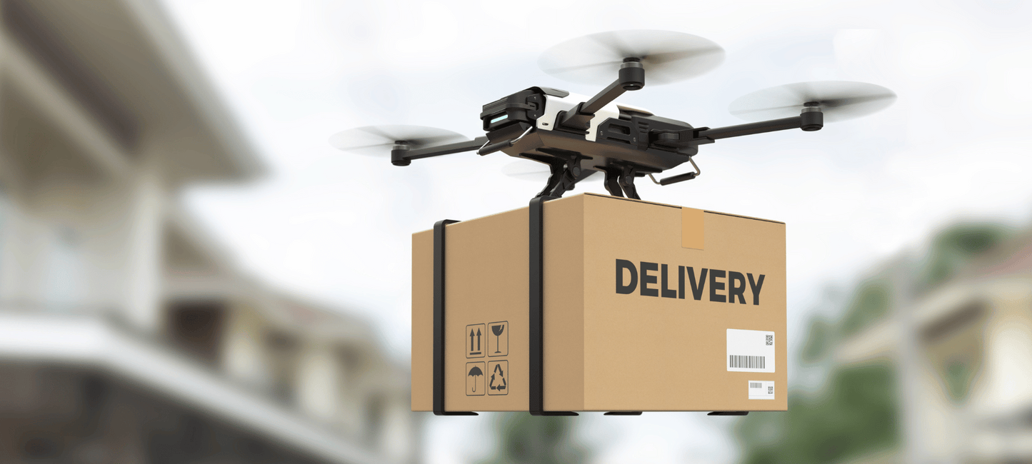 delivery by a drone of meta quest